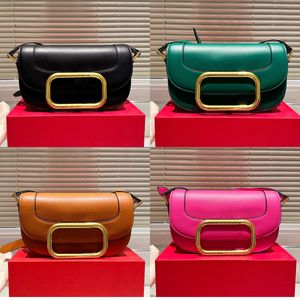 Designer Women Calfskin Big V Logo Shoulder Bag Italy Luxury Brand V Cowhide Leather Flap Clutch Bags Lady Justerbar band Crossbody Handbag Top Quality 27cm