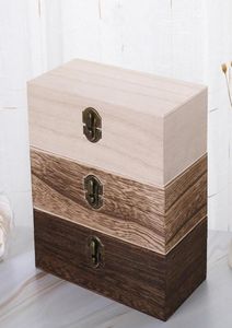 Storage Bottles Jars 20pcs Large Wooden Box Log Color Pine Rectangular Flip Solid Wood Gift Handmade Craft Jewelry Case 20x10x6c3481527