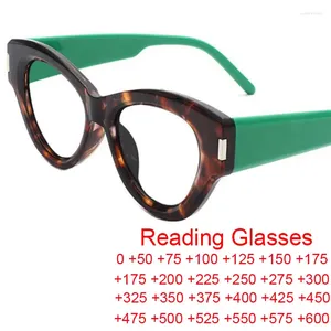 Güneş gözlüğü büyük boy kedi göz okuma gözlükleri kadınlar vintage leopar yeşil gözlükler bilgisayar mavi ışık koruması