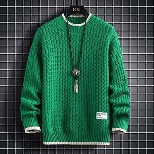 Men's Sweaters Christmas Sweater Men Knitted Sweater Men Harajuku Stripe Pattern Knitted Pullover Vintage O-Neck Winter Sweaters S-4XL 231212