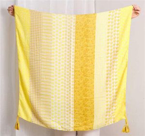 Förstå bomullskänsla Känsla Kvinna Autumn Joker Yellow Shivering Long Fund Tourism Shawl 2370114