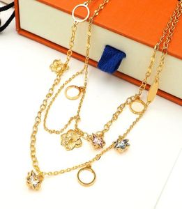 Fashion Choker Necklace Classic Jewelry Wedding 18k Gold Plated Platinum Letter Pendants Necklaces Bracelet Set Women Accessories 5889921