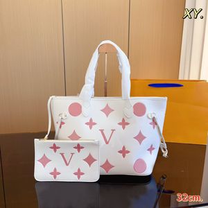 Tryck på shoppingväska klassisk axelväska Cross Body Package Cowhide Designer Bag Tote Bag Wallet Purse Messenger Väskor