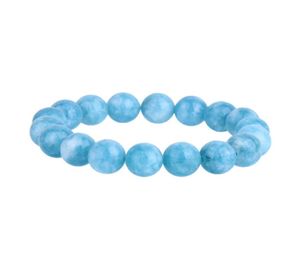 Nuovo arrivo fatto a mano in rilievo Donna Larimar Pietra Bracciale gioielli 10MM Bracciale rotondo Larimar per uomo Braccialetti in cristallo blu5660573