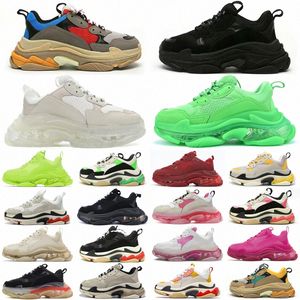 Designer clássico triplo s 17w sapatos casuais preto branco cinza vermelho rosa azul verde luz tan oreo homens mulheres luxo paris plataforma tênis treinadores g5dx #