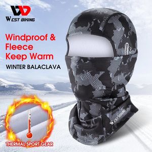 Cycling Caps Masks WEST BIKING Winter Full Face Tactical Balaclava Mask Warm Fleece Camo Men Hat MTB Road Bike Thermal Sport Gear 231212