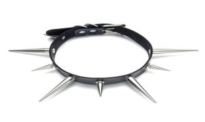 Chokers Big Spike Choker Punk Faux Skórzany kołnierz dla kobiet mężczyzn fajne, grube nity Studded Chocker Goth Style Naszyjnik Akcesoria1431126