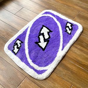 Bath Mats LAKEA Purple Reverse Card Rug for Girls Rooms Purple Handmade Tufted Rug for Birthday Gift Fluffy Tufted Rug Soft Rectangle Mat 231212