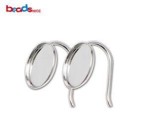 Beadsnice 925 Sterling Silver Earring Bezel Bezel設定Earwire Fit 12x12mm Cabochon Blanks for DIY Earring ID363163845338