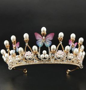 Luxo de cristal casamento borboleta coroa nupcial tiaras baile noiva ornamento cabelo jóias acessórios strass tiara bandana ss30 c4655779