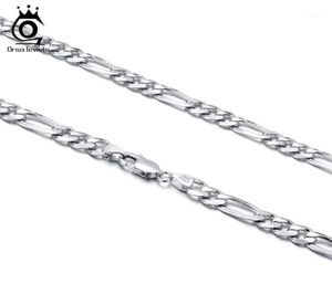 Цепочки ORSA JEWELS Модная мужская и женская цепочка Фигаро, ожерелье 5 мм DiamondCut, серебро 925 пробы, ювелирные изделия, подарок на вечеринку, весь OSC3414234912