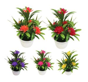 Kreatywny mini sztuczny kwiat rośliny doniczkowe lotos Bonsai Wedding Party Garden Home Resturant Table Decor Artificial Rośls2422332