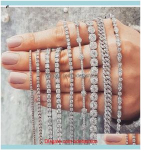 Tenis Bracelets Jewelry20 Style Lśniąca luksusowa biżuteria 925 Sterling Sier Sier Multi Shape White Topaz CZ Diamond Stones Women Wed4598423