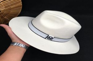 Chapéu de lã branca, chapéu de aba grande, socialite, elegante, feminino, retrô, coringa, masculino, feminino, para fedoras9082590