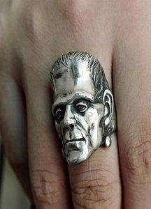 Bilim Kurgu Victor Frankenstein Yüzük Punk Korku Bilim Adamı Paslanmaz Çelik Kafatası Yüzük Men039s Biker Jewelry330E5863674