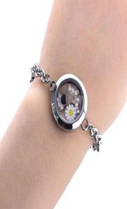 Armreifen 1pc 25mm Armband für Frauen schweben Zauberhaut Locket Glass Round Living Memory Femme Edelstahlschmuck Geschenk28560313809557