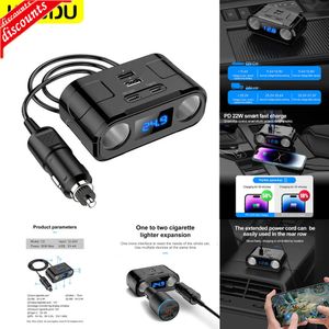 Nuovo accendisigari per auto presa accendisigari per auto splitter plug LED PD QC3.0 caricabatterie rapido USB presa a 4 porte 12V/24V con cavo di prolunga voltmetro