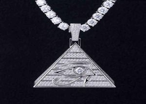New Horus Eye Pyramid Hip Hop Necklace Pendant Egyptian Triangle Jewelry4312725