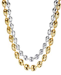 Beiyan jewelry wholale high quality fashion coffee bean stainls steel gold necklace8623941