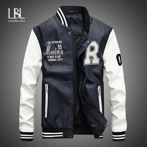 Herrenjacken Männer Lederjacke Marke Stickerei Baseball PU Jacken Männlich Casual Luxus Winter Warme Fleece Pilot Bomber Jacke Mantel 231212