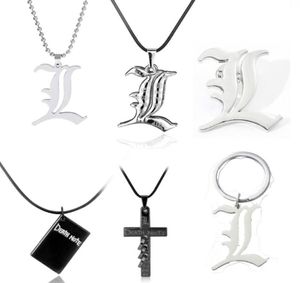 Naszyjniki wiszące anime śmierć notatka Naszyjnik Ryuk Ryuuku metalowe podwójne l wisiorty pamiątki Cosplay Akcesoria Jewlery3461139