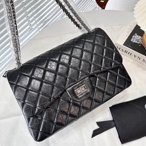 Vintage Large Capacity Women Shoulder Bag Elephant Leather Quilted Diamond Lattice Quilted Luxury Handbag Adjustable Chain Pochette Suitcase Sacoche Birkin 30CM