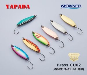 Yapada Brass Spoon CU02 43G53G7G 43X13MMオーナーシングルフックマルチカラーメタルスプーンストリーム釣りルーサートラウトT1910166836065