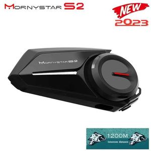 Мотоциклетный домофон 2023 Новая гарнитура для шлема Mornystar S2 Мотоциклетный домофон Водонепроницаемый Bluetooth 5.1 DSP с шумоподавлением 2 Rider Communication MP3L231153