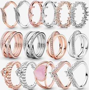 2022 Populära 925 Silver Ring Princess's Sparkling Love Ms. Engagerad i smycken Fashion Accessories9037572