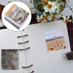 Lagringsflaskor 5/1/2st Vintage Ins DIY Stickers Retro Paper Etikett Little Books for Journaling Notebook