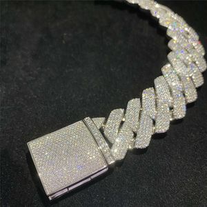 Gra-zertifiziertes 26-mm-Iced-Out-Hip-Hop-Männerschmuck-dickes, schweres, kubanisches VVS-Moissanit-Armband mit großen Gliedern