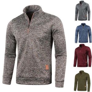 Felpe con cappuccio da uomo in pile autunnale maglione più spesso con cerniera dolcevita pullover caldo maglioni casual moda cappotto invernale