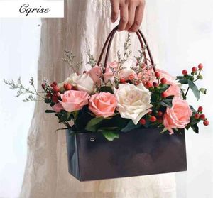 6 pezzi Confezione regalo impermeabile con manici Scatola di fiori Bouquet Confezione regalo San Valentino Decorazioni per feste di matrimonio 213958678