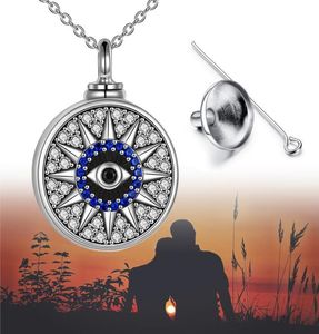 Kremeringsmycken för Ashes Pendant Kvinnor Keepsake Utsökt Evil Eye Pendant Necklace For Women and Man Ashes Memento9595133