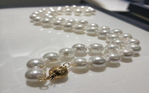 Jyx Shell Pearl Necklace Jewelry 88 5mm Round White Natural Sea 18 High Luster Top Necklaces295u1137929