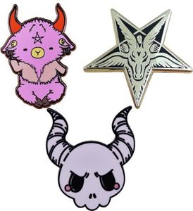 Pins Brooches Baphomet Brooch The Goat Head Enamel Pin Sabbatic Satan Badge Jewelry35201262600745