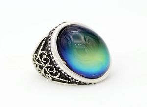 Fastory Awesome Color Change Ring Emotion Feeling Real Antique Silver Plated Mood Rings Jewelry MJRS0521419822