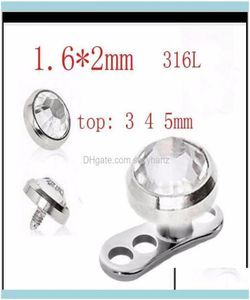 Plugs Jewelryplugs Tunnels 316L Stainless Steel Skin Diver Piercing Micro Dermal Jewelry Body Drop Delivery 2021 5Lxsk5577434