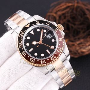 Zegarek zegarek High End Designer Luksusowy zegarek marki z wysokiej jakości 40 mm mechaniczny automatyczny męski Pierścień Ceramiczny Top Pasek ze stali nierdzewnej Montre de Luxe