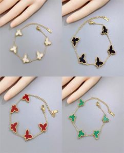 Handmade Double Side Clover Butterfly Charm Bracelet for Women Gift1465064