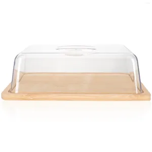 Set di stoviglie Contenitori per torte in plastica Scatola per snack con coperchio Piatti per burro Ampio server per formaggi Divertente bambù grande per piano di lavoro