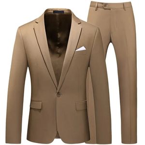 Mäns kostymer Blazers Men Business Casual Slim Fit Black Coat Pants Luxury Blazer Formell Wedding White Party Jacket Byxor 2 st 231212