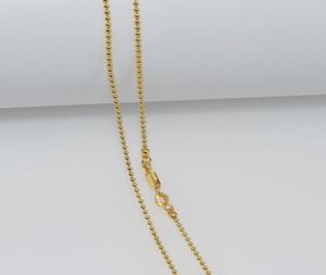 Ожерелья с подвесками 1 шт., ожерелье из цельного золота, модные украшения, цепочка из бисера и шариков, 2 мм, 1630 дюймов9586152