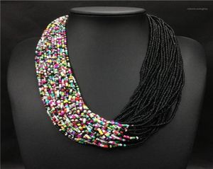 Chokers Fashion Bohemian Boho Acrylic Beads Halsband Kvinnor Långt flerskiktsuttalande Strand Layered Jewel Collier Femme17613009