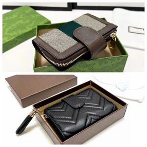 wallet men card holder purse Womens Designer wallets luxury purses mens coin Thread printing Letter New Leather Ring cardholder