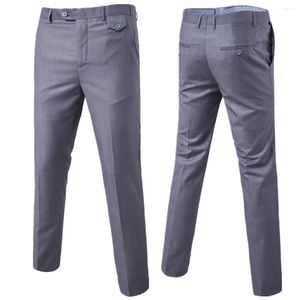 Ternos masculinos calças de terno homem de negócios calças casuais cavalheiros festa longa calça masculina sólida 9 cores padrinho noivo s01p