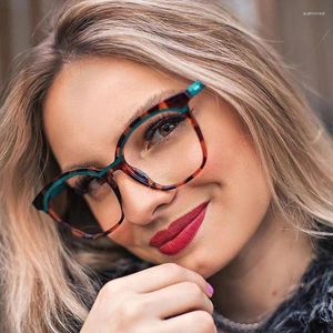 Sonnenbrille Modedesign Retro Quadrat Mehrfarbiger Druckrahmen Pochromic Anti Blue Light Hyperopia Lesebrille 25 50