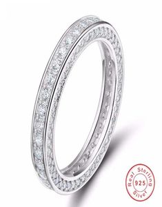 Moda vintage jóias real 925 prata esterlina completa corte redondo branco safira cz diamante pedras preciosas feminino anel de banda de casamento presente s3244843