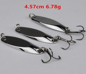 10pcslot Silber 457 cm 678G Vib Löffel Metallköder Köder 8 Hakenfischerhaken Fishhooks Pesca Tackle KL2231452273