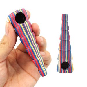 Wood pipe new shape striped color pipe with filter piece Wood pipe creative tower tree accessories wholesale